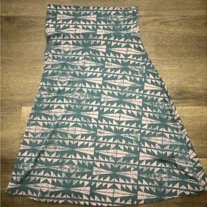 LuLaRoe Teal and Pink Abstract Skirt